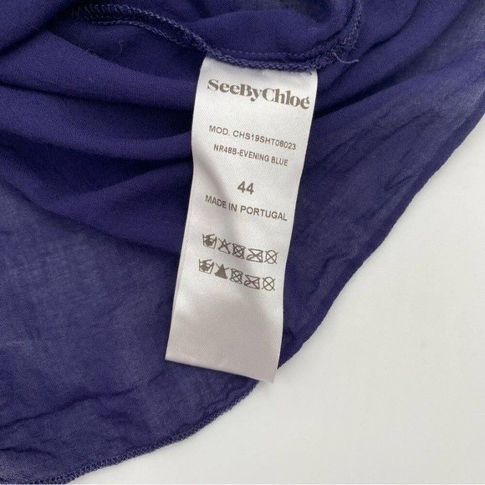 See By Chloe Midnight Blue Sheer Camisole Tank Designer Luxury - Picture 4 of 8